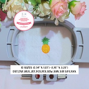 Mini pineapple embroidery design, small pineapples machine embroidery design, summer embroidery, fruit embroidery, kitchen embroidery design