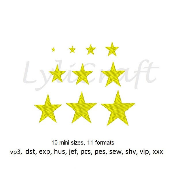 Mini Star Embroidery Design, Dessins de broderie de machine, Mini Star, Mini Star Broderie, Mini Star Machine Broderie, Formes remplies