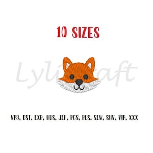 Mini fox embroidery design, small fox machine embroidery designs, face embroidery, animal embroidery, baby embroidery, woodland embroidery
