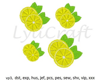Mini Lemon Embroidery Design, Small Lemon Machine Embroidery Designs, Summer Embroidery, Lemonade Embroidery, Fruit Embroidery Design