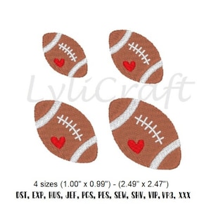 Mini football embroidery design, small football machine embroidery designs, Fall Autumn Embroidery, American football sport embroidery