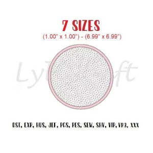 Knockdown round frame embroidery design, embossed round frame machine embroidery, knock down embroidery, nap loft pile down embroidery