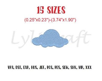 Mini cloud embroidery design, small cloud machine embroidery designs, baby embroidery, weather embroidery, sky embroidery design