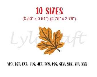 Mini leaf embroidery design, small leaf machine embroidery designs, acorn leaf embroidery, fall leaves embroidery, autumn embroidery design
