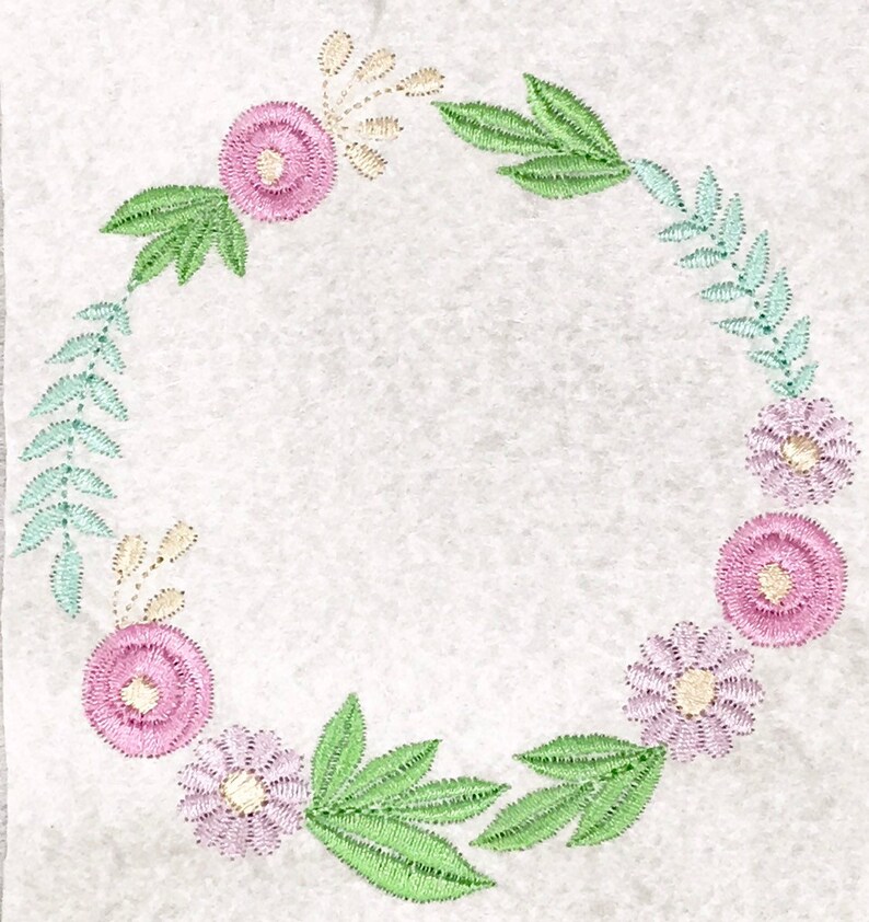 Flower wreath embroidery design floral wreath embroidery  etsy Flower wreath embroidery design floral wreath embroidery  etsy