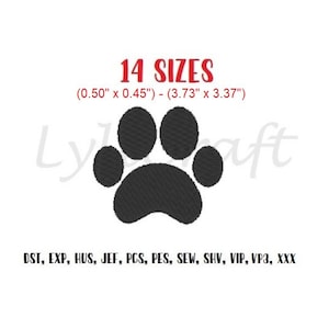 Mini Paw Embroidery Design, Small Paw Machine Embroidery Designs, Paw Print Embroidery, Cat Paw Embroidery, Dog Paw Embroidery, Pet Design