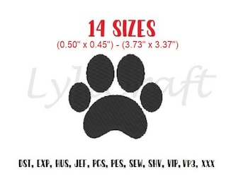 Mini Paw Embroidery Design, Small Paw Machine Embroidery Designs, Paw Print Embroidery, Cat Paw Embroidery, Dog Paw Embroidery, Pet Design