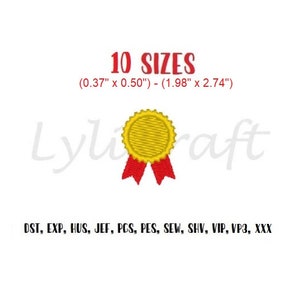 Mini Medal Machine Embroidery Design, Small Medal Machine Embroidery Designs, Gold Medal Embroidery, Winner Embroidery, Sport Embroidery