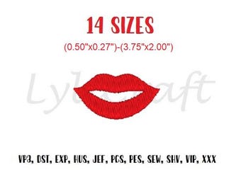 Mini Lips Embroidery Design, Small Lips Machine Embroidery Designs, Lips Embroidery, Smile Embroidery, Face Embroidery, Girl Embroidery