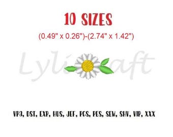 Mini Daisy Embroidery Design, Small Daisy Machine Embroidery Designs, Flower Embroidery Design, Floral Embroidery Designs, Border Embroidery