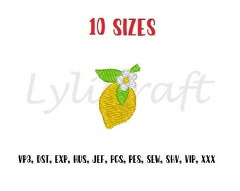 Mini Lemon Embroidery Design, Lemon Machine Embroidery Designs, Summer Embroidery Design, Lemonade Embroidery Design, Fruit Embroidery