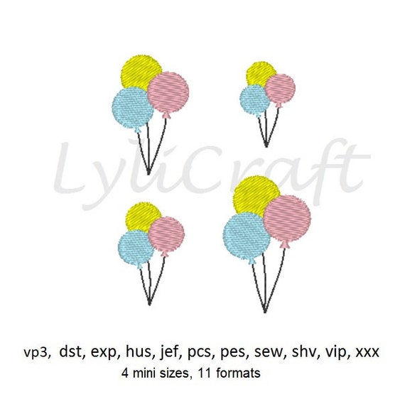 Diseño de bordado de mini globos, diseño de bordado a máquina de globos  pequeños, bordado de cumpleaños, bordado de bebés, diseño de bordado de  circo -  México