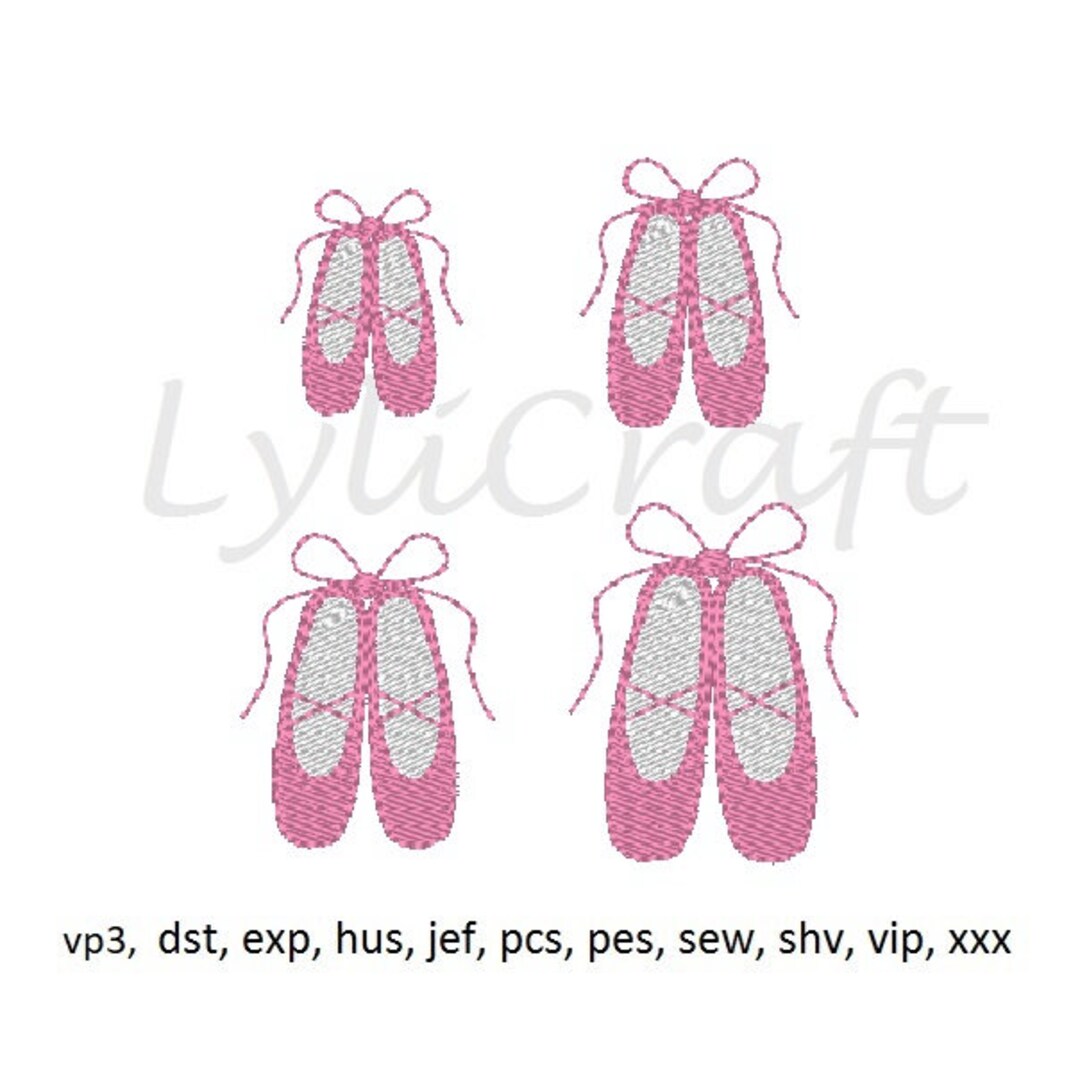 Mini Ballet Shoes Embroidery Design, Small Ballet Shoes Machine