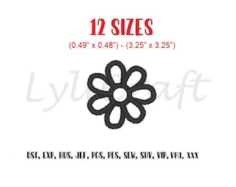 Mini Daisy Embroidery Design, Small Daisy Machine Embroidery Design, Flower Embroidery, Daisy Outline Embroidery, Spring Embroidery
