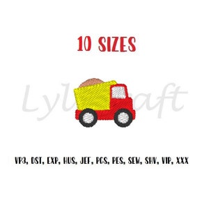 Mini truck embroidery design, small truck machine embroidery designs, dump truck embroidery, vehicle embroidery, toy embroidery design