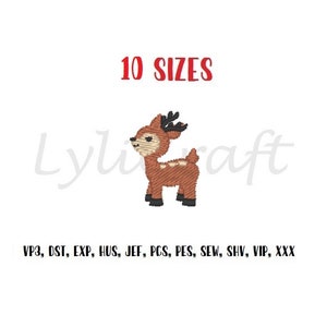 Mini deer embroidery design, small deer machine embroidery design, fawn embroidery, woodland animal embroidery, baby embroidery design