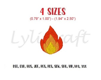 Mini Fire embroidery design, small fire machine embroidery designs, flare embroidery, camping embroidery, burning embroidery design