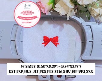 Mini Bow Embroidery Design, Small Bow Machine Embroidery Designs, Ribbon Embroidery, Baby Girl Embroidery, Christmas Embroidery Design