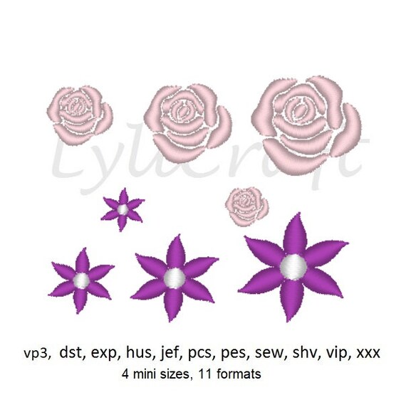 Mini diseño de bordado de rosa diseños de bordado de máquina de  