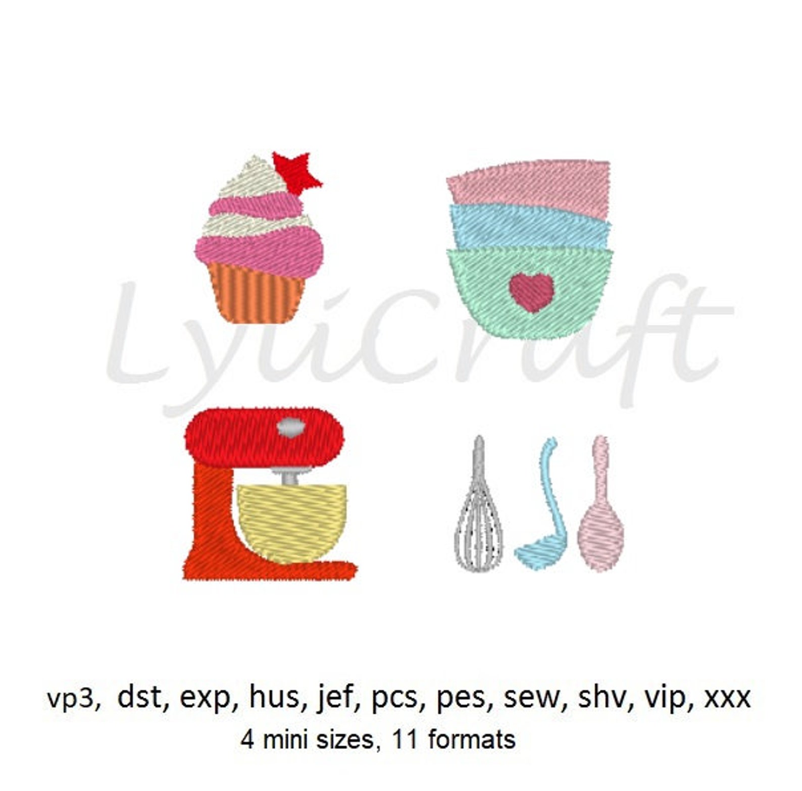 Baking Embroidery Design Set Kitchen Embroidery Designs Etsy