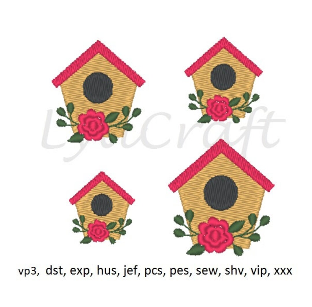 Mini Birdhouse Embroidery Design Small Birdhouse Machine Etsy