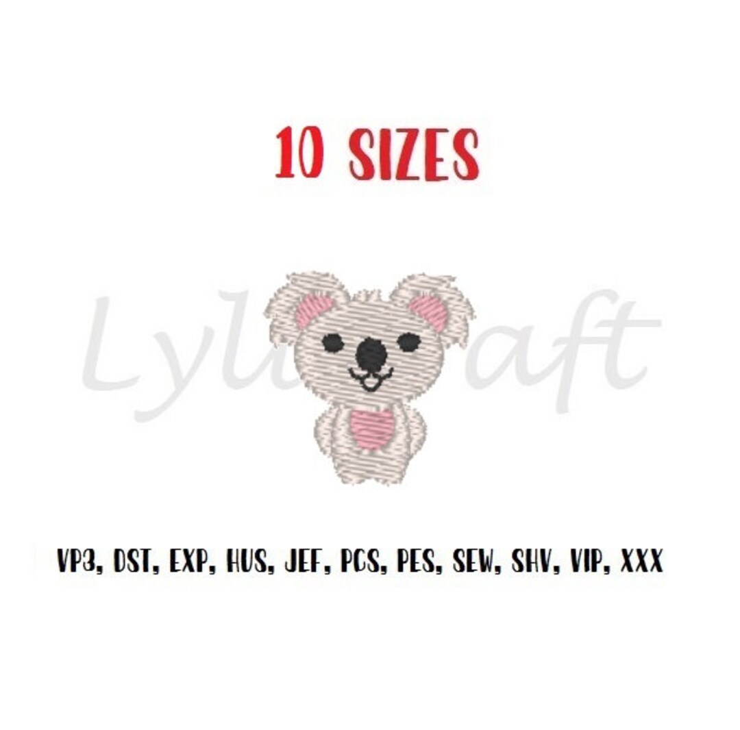 Mini Koala Bear Embroidery Design Koala Embroidery Designs Etsy