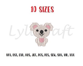 Mini Koala Bear Embroidery Design, Koala Embroidery Designs, Bear Embroidery Design, Animal Embroidery Design, Baby Embroidery Design