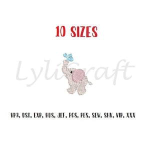 Mini Elephant Embroidery Design, Small Elephant Machine Embroidery Designs, Baby Embroidery, Jungle Embroidery, Safari Embroidery