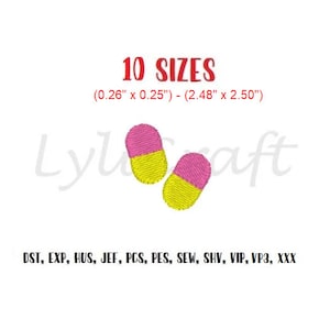 Mini Pill Embroidery Design, Small Pill Machine Embroidery Designs, Capsule Embroidery, Medicine Embroidery, Patient Embroidery Design