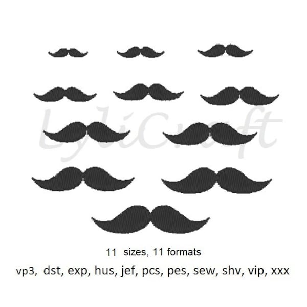 Conception de broderie de mini moustache, motifs de broderie de machine de petite moustache, broderie de moustache, broderie de masque de visage, conception de fête des pères