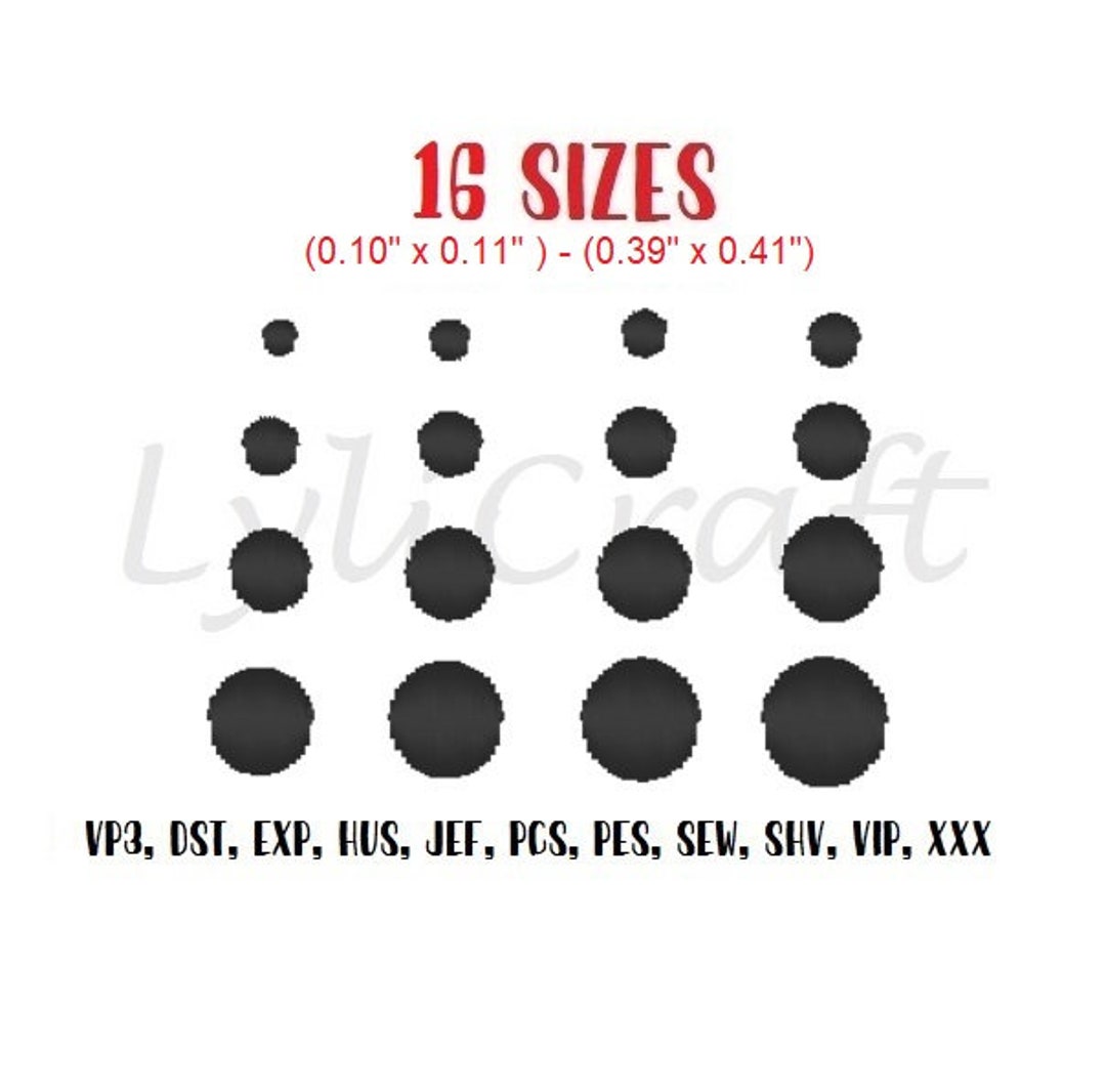 Mini Round Embroidery Design, Small Round Shape Machine Embroidery ...
