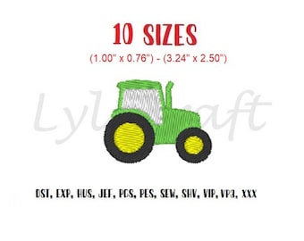 Mini Tractor Embroidery Design, Small Tractor Machine Embroidery Design, Harvest Embroidery, Autumn Fall Embroidery, Farm Embroidery