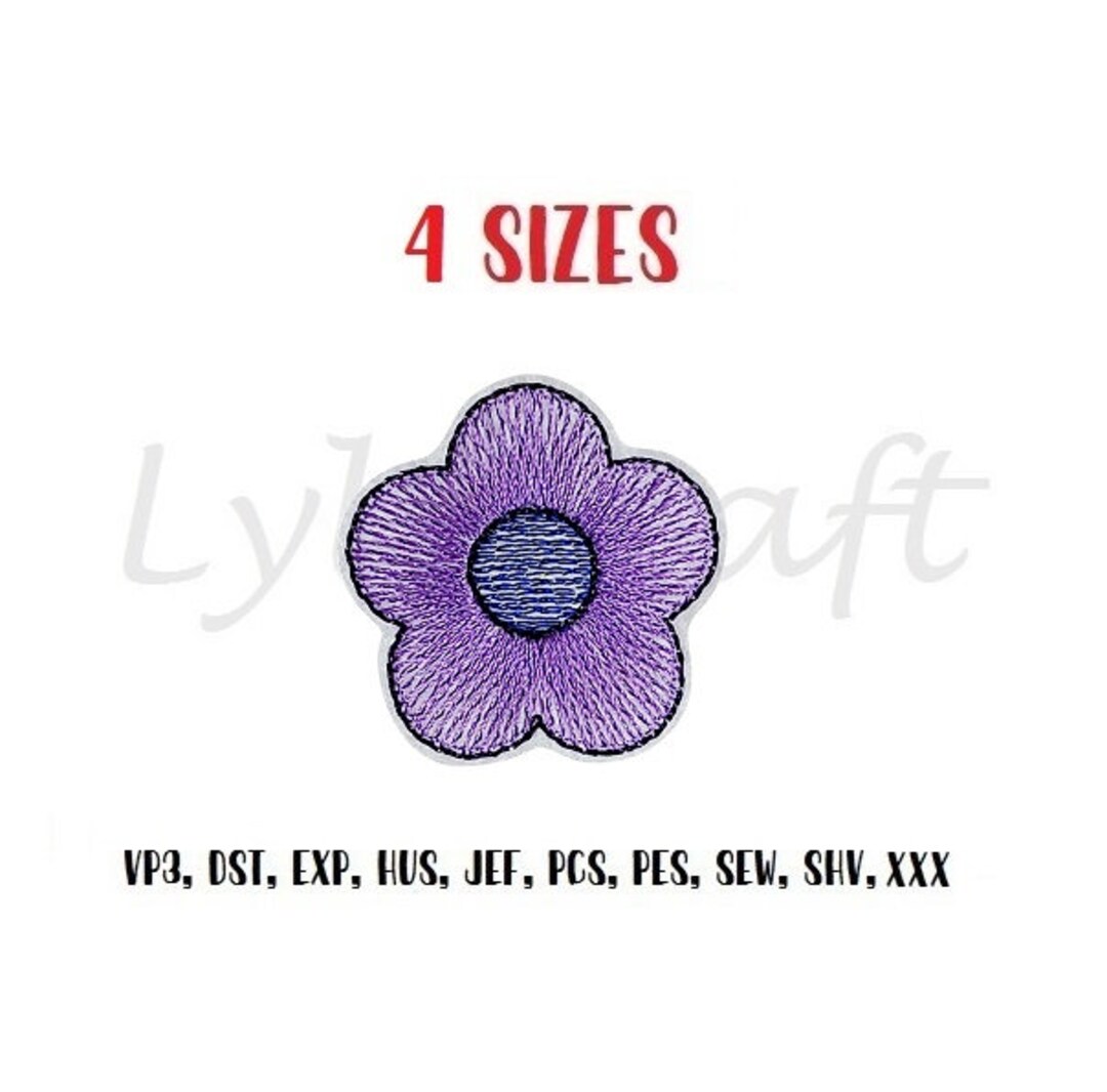 Flower Sketch Stitch Embroidery Design, Small Mini Flower Machine