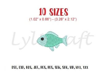 Mini Fish Embroidery Design, Small Fish Machine Embroidery Designs, Summer Embroidery, Sea Embroidery, Fishing Embroidery, River Embroidery