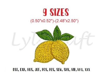 Mini Lemon Embroidery Design, Lemons Embroidery Designs, Summer Embroidery Design, Lemonade Embroidery Design, Fruit Embroidery