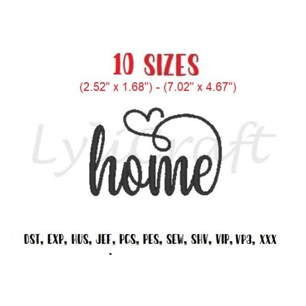 Mini Home Embroidery Design, Small Home Machine Embroidery Designs, Script Handwriting Calligraphy Text Word Phrase Embroidery Design