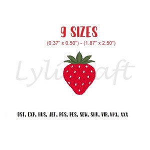 Mini Strawberry Embroidery Design, Strawberry Embroidery, Fruits Machine Embroidery, Embroidery Design, Strawberry Embroidery Downloads