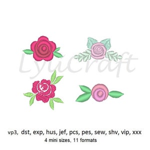 Mini Rose Embroidery Design, Small Rose Machine Embroidery Designs, Flower Embroidery, Floral Embroidery, Spring Embroidery, Rose Border Set