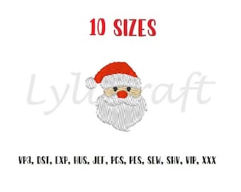 Mini Santa embroidery design, mini Santa clause embroidery designs, Santa machine embroidery design, Santa Claus face embroidery design