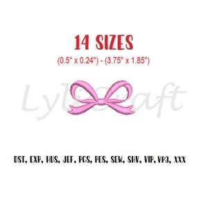 Mini Bow Embroidery Design, Satin Stitch Bow Embroidery Design, Bow Embroidery Design, Machine Embroidery Bow, Bow Machine Embroidery Design