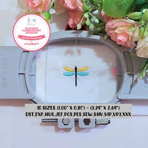Mini Dragonfly Embroidery Design, Small Dragonfly Machine Embroidery Designs, Insect Embroidery, Spring Embroidery, Wing Embroidery Design