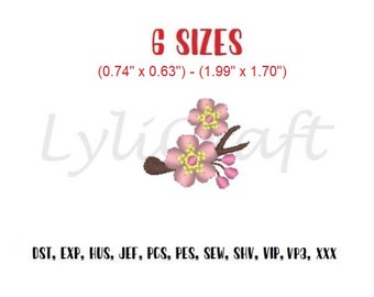 Mini cherry blossoms embroidery design, small cherry blossom machine embroidery design, sakura flower embroidery, spring flower embroidery