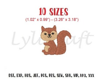 Mini squirrel embroidery design, small squirrel machine embroidery designs, woodland embroidery, baby embroidery, animal embroidery design