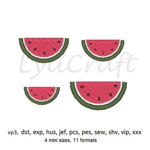 Mini watermelon embroidery design, small watermelon machine embroidery designs, melon design, summer embroidery design, beach embroidery