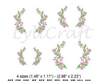 Mini Sakura Wreath Embroidery Design, Small Sakura Wreath Machine Embroidery Design, Spring Embroidery, Cherry Blossoms Embroidery Design