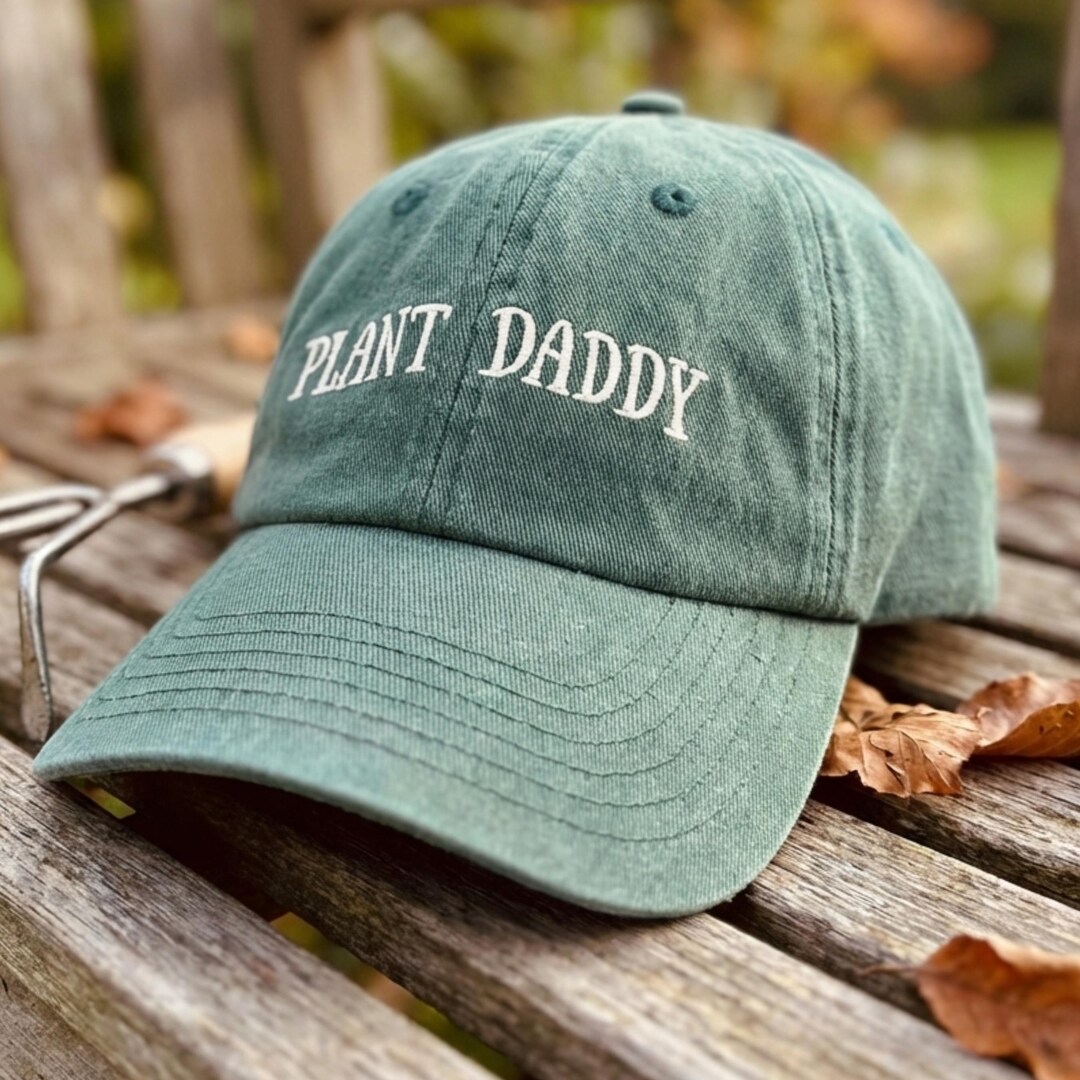 Embroidered Cotton Washed Cap: Plant Daddy Design, Adjustable Strap - Etsy