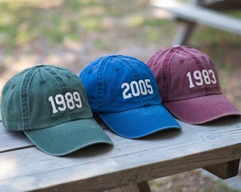 Casquette brodée année de naissance personnalisée, cadeau d'anniversaire personnalisé