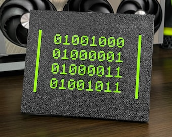 Placa de escritorio y pared HACK Binary – Letrero para programadores y gamers