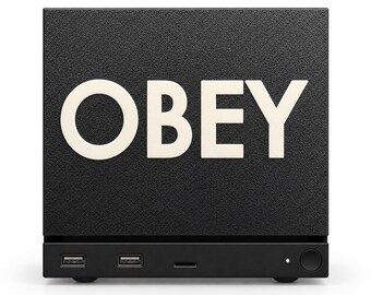 Placa frontal para máquina de vapor OBEY – Cubierta magnética en blanco y negro inspirada en They Live