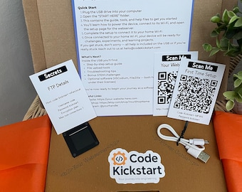 Kit para criação de sites STEM com mini servidor web e exercícios de programação guiados.